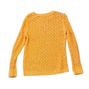 Talbots Orange Textured Knit Sweater M Long Sleeve Crewneck